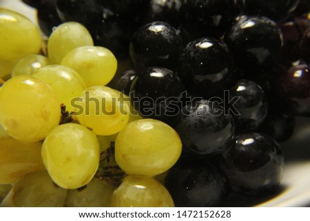 close up grape black and white