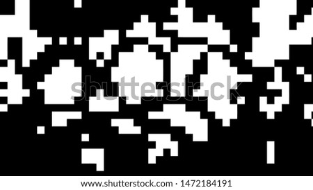 Pixel background. Abstract geometric black and white vector art.