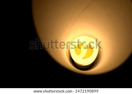 Close up of a warm light CFL bulb.