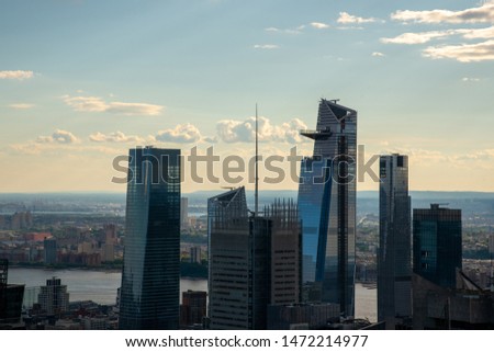 Hudson Yards with New Jersey in the background