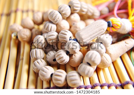 Islamic prayer beads close up