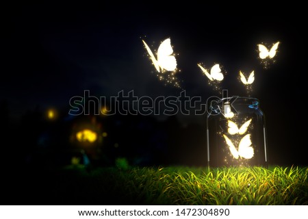 Magic Butterfly take off from glass jar.