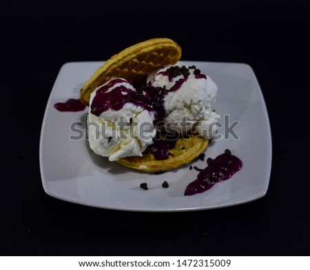 Ice cream in a plate