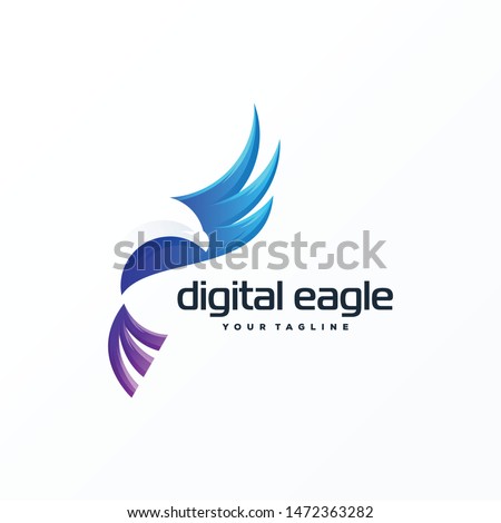 awesome digital eagle logo design