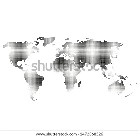 Map with dot vector in white background