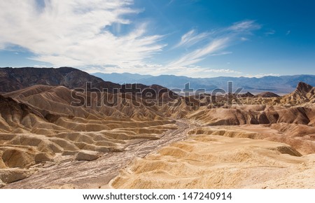 The death valley under a blue sky