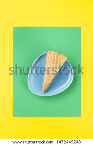 Minimalist ice cream cone in a plate