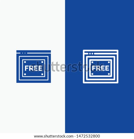 Free Access, Internet, Technology, Free Line and Glyph Solid icon Blue banner Line and Glyph Solid icon Blue banner