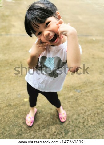 Girls show various gestures with fun, cheerfulness.