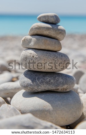 Serene stone stacking in France