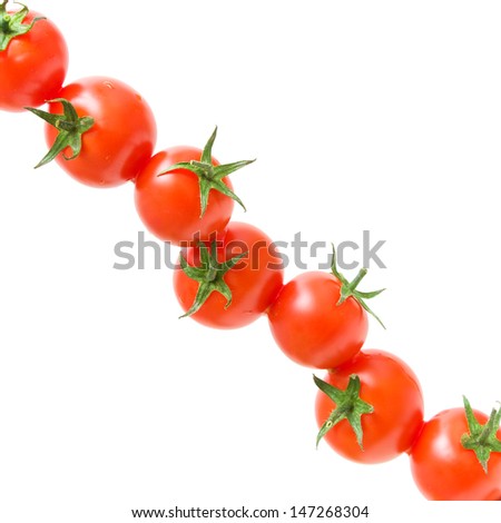 ripe cherry tomatoes isolated on a white background close-up