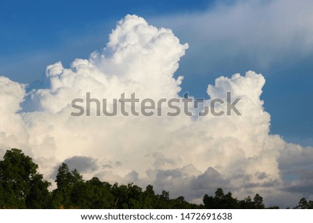Blue sky and clouds background with copy space