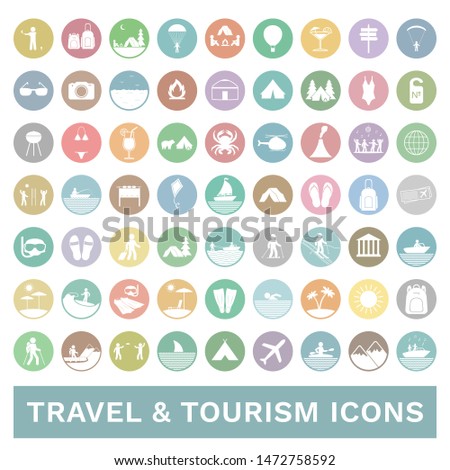 Travel and tourism icon set. Vector.