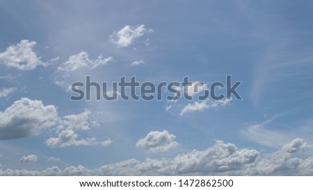Cloudy with blue sky background.