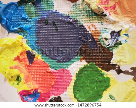 Abstract colourful background on artist palette