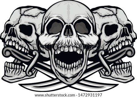 pirates sign with skull and dagger, grunge vintage design t shirts