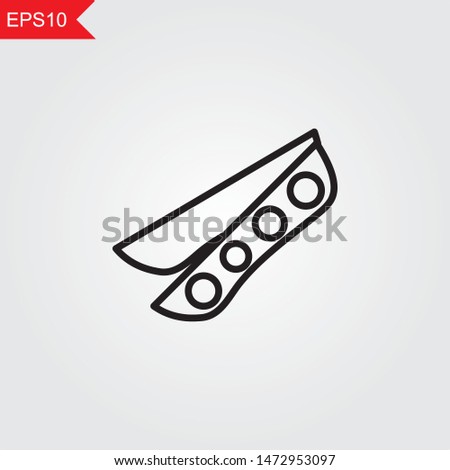 Beans thin line icon on grey background. Vector illustration eps10.