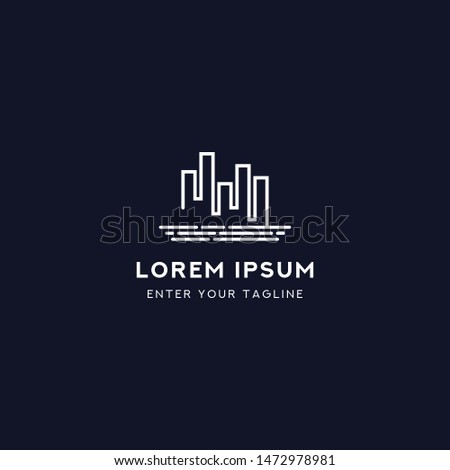 Logo Abstract City With Line, Concept Minimalis Icon City.