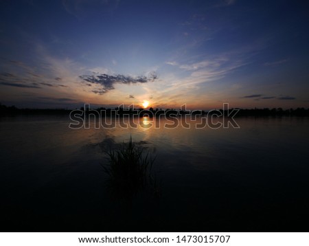 Sunset over Laupheim’s excavation lake