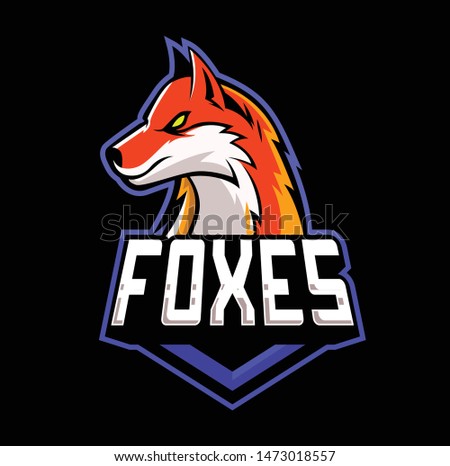 Cool fox vector  illustration in badge design style, mascot design, logo design, esport
