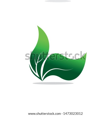 Green eco labels concept with leaves, vector illustration
