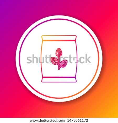 Color line Fertilizer bag icon isolated on color background. Circle white button. Vector Illustration