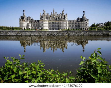 Chateau Chambord famous landmark French Castle France Renaissance Style reflection lake