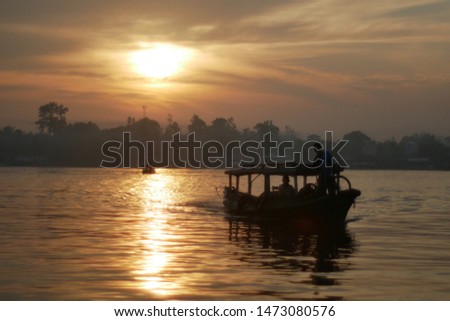 Sunrise boat trip on Borneo Indonesia