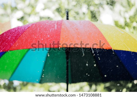 Rain On Rainbow Umbrella .