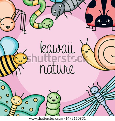 cute and little garden animals kawaii characters