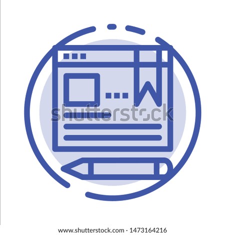 Browser, Text, Pen, Education Blue Dotted Line Line Icon