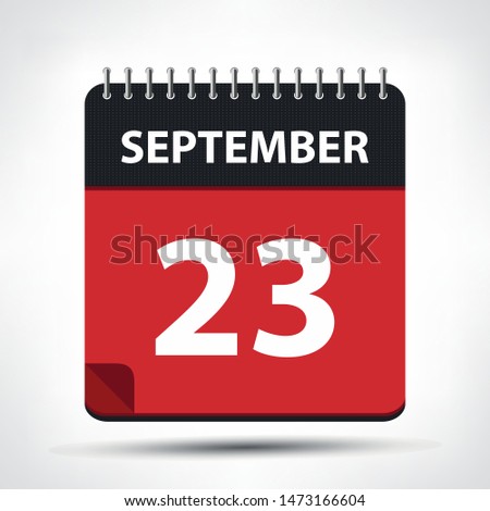 September 23 - Calendar Icon - Calendar design template - Business vector illustration.