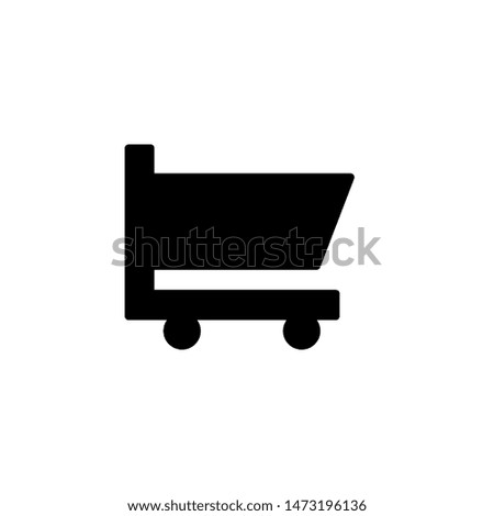 Shipping Cart Icon , Concept Mall Finance Market Commerce Emblem Isolated Illustration , Outline Solid Background White , Template Logo Design
