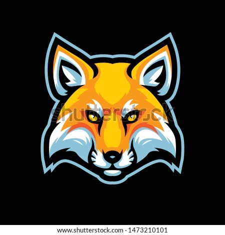 Fox Head Mascot Logo for sport and esport isolated on background