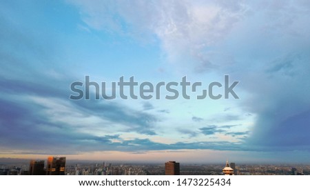Evening sky clouds aerial picture