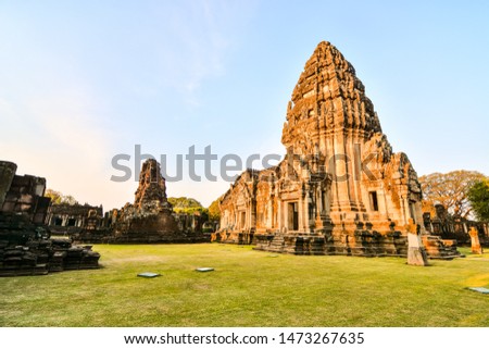 Beautiful photo picture of phimai thai ruins taken in thailand, Southeast Asia