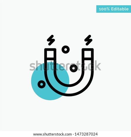 Education, Magnet, Science turquoise highlight circle point Vector icon