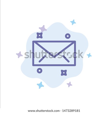 Message, Mail, Email Blue Icon on Abstract Cloud Background