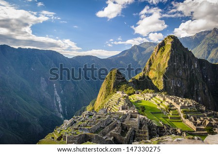 Machu Picchu (Peru, Southa America), a UNESCO World Heritage Site Royalty-Free Stock Photo #147330275