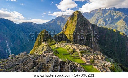Machu Picchu (Peru, Southa America), a UNESCO World Heritage Site Royalty-Free Stock Photo #147330281