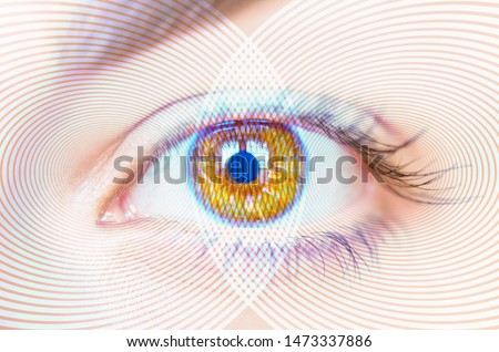 Abstract background of hypnosis Spiral in eye 