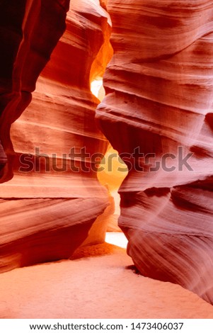 Antelop Canyon nation park at Page, Arizona, USA. Colorful red rock canyon. 