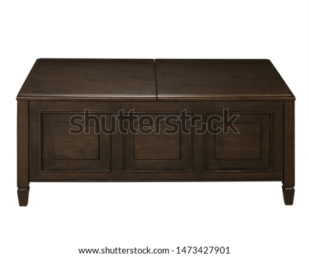 The coffee table isolated on the white background.