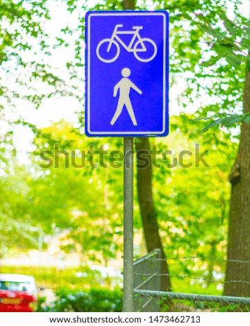 Dutch road sign: mandatory bicycle and footpath