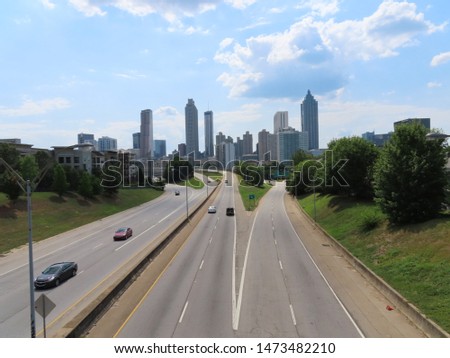 The Atlanta skyline from a bridge