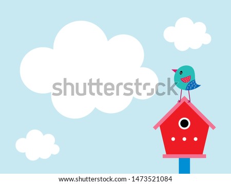 cute bird house message card