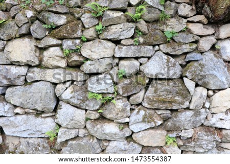 Fragment of flat stone wall texture