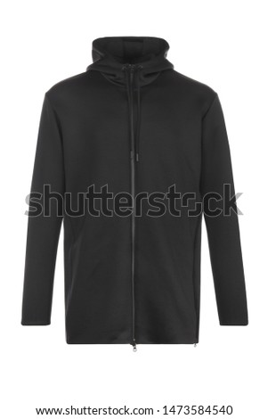 Black men's sweatshirt with on a white background
