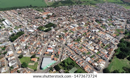 Aerial view of a neighborhood of Passos city, Brazil