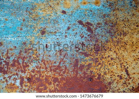 Blue green rusty metal texture background
